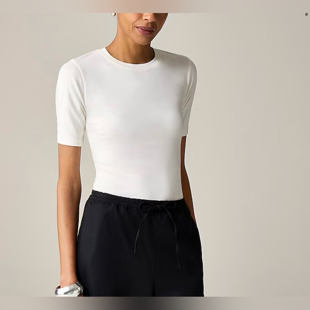 NWT J. crew Refined rib elbow-sleeve T-shirt size Small